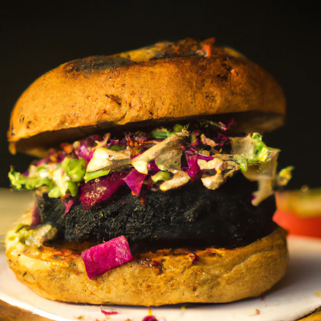 Hamburguesa vegana de judías negras