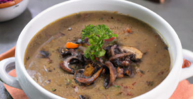Sopa de lentejas vegana