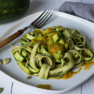 Almuerzos veganos rápidos: recetas fáciles y deliciosas para llevar Tallarines de calabacín con salsa pesto. Almuerzos veganos rápidos: recetas fáciles y deliciosas para llevar