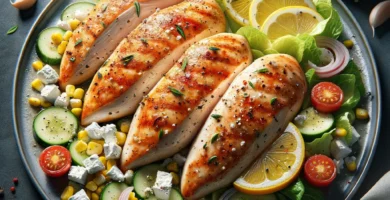 Receta de ensalada blanca con pollo al horno