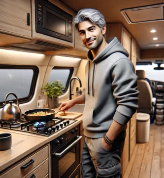 Cocinar en furgoneta camper