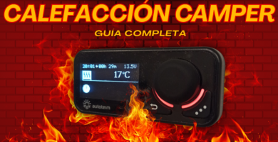 Imagen destacada del artículo sobre instalación de calefacción en furgoneta camper con un control manual del equipo en primer término