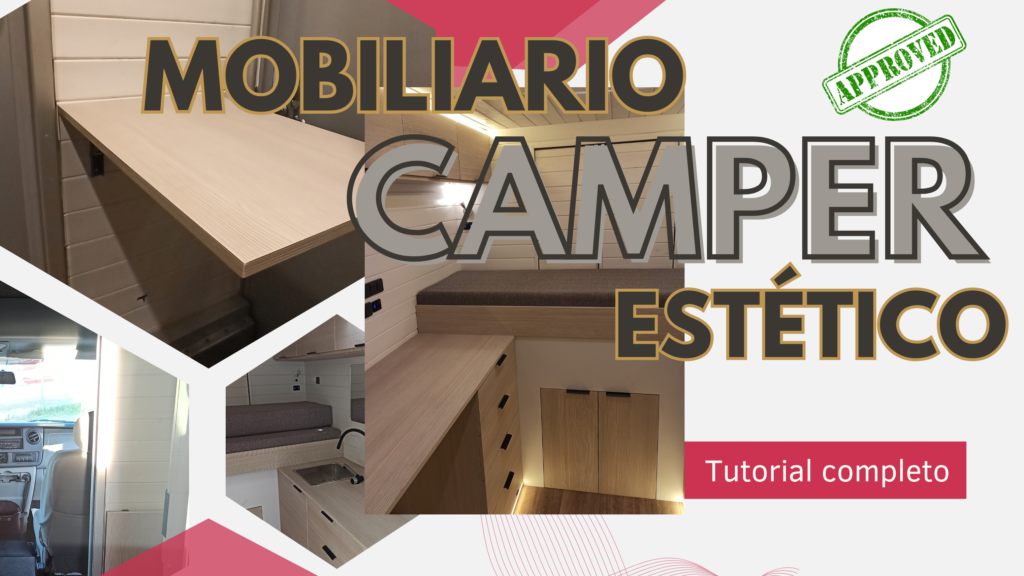 Imagen destacada del artículo sobre mobiliario para camperizar furgoneta mostrando el antes y después de la instalación y acabado final