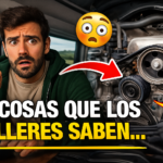 Miniatura estilo YouTube con diseño impactante y flechas señalando el motor de una furgoneta camper abierta, mostrando advertencias sobre errores mecánicos graves que pueden arruinar un viaje, con estética cinematográfica y texto grande en amarillo y blanco.