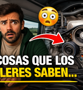 Miniatura estilo YouTube con diseño impactante y flechas señalando el motor de una furgoneta camper abierta, mostrando advertencias sobre errores mecánicos graves que pueden arruinar un viaje, con estética cinematográfica y texto grande en amarillo y blanco.